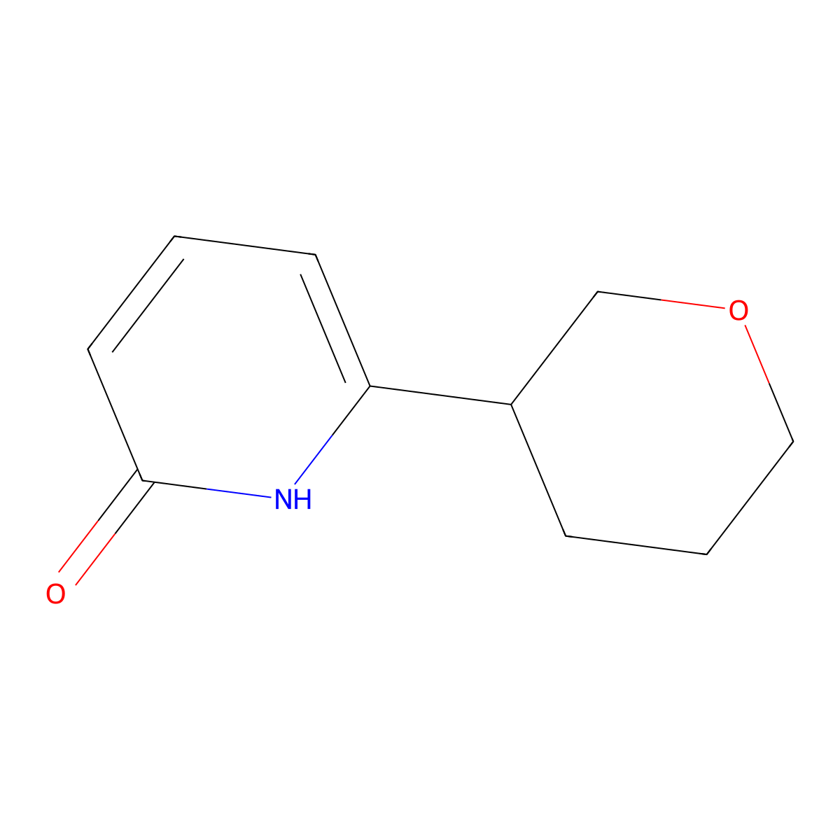 6-(tetrahydro-2H-pyran-3-yl)pyridin-2-ol molecular structure, CAS 2222934-55-4