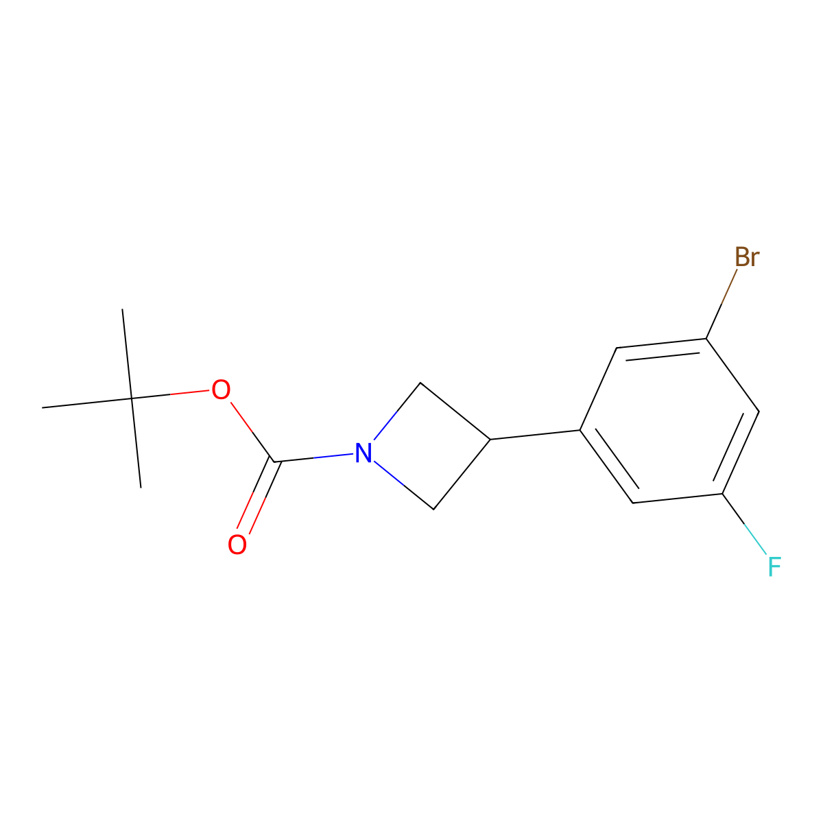 1-Boc-3-(3-bromo-5-fluorophenyl)azetidine molecular structure, CAS 2222934-56-5