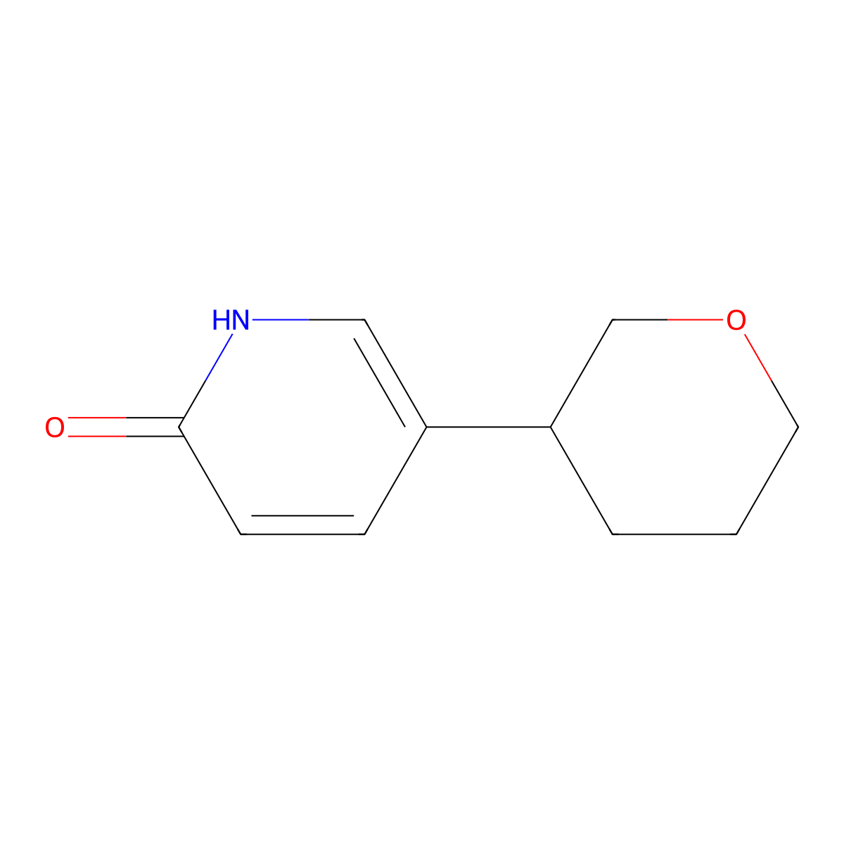 5-(tetrahydro-2H-pyran-3-yl)pyridin-2-ol molecular structure, CAS 2222934-58-7