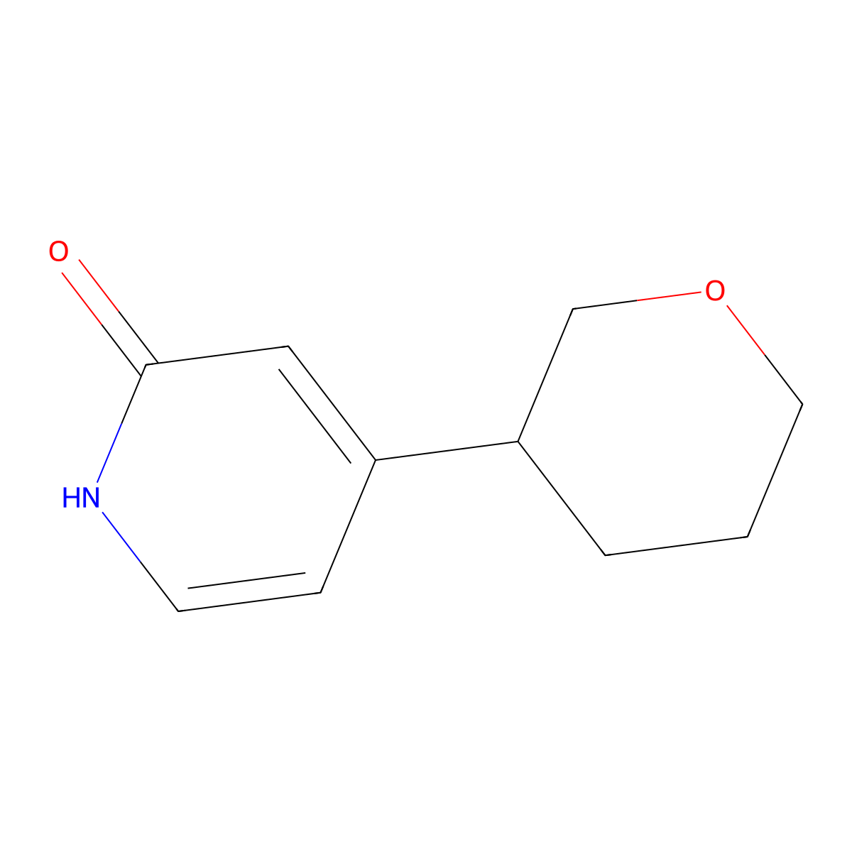 4-(tetrahydro-2H-pyran-3-yl)pyridin-2-ol molecular structure, CAS 2222934-61-2