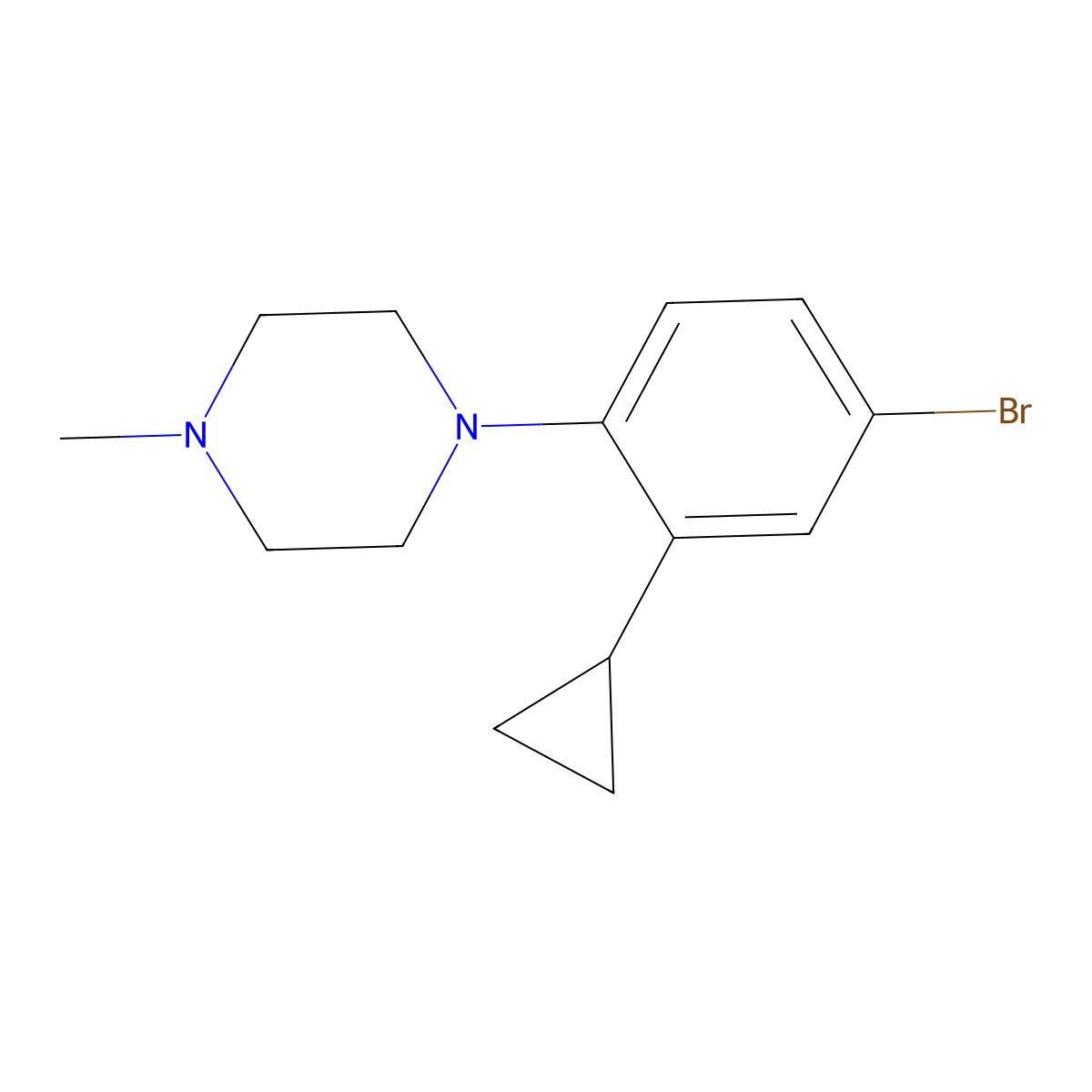 1-(4-Bromo-2-cyclopropylphenyl)-4-methylpiperazine molecular structure, CAS 2222934-62-3