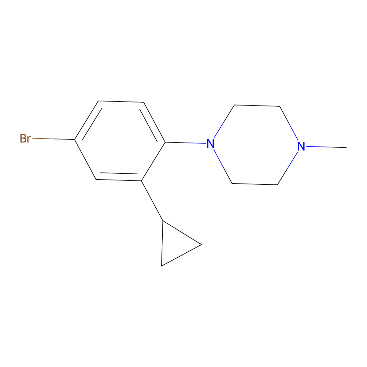 1-(4-Bromo-2-cyclopropylphenyl)-4-methylpiperazine molecular structure, CAS 2222934-62-3