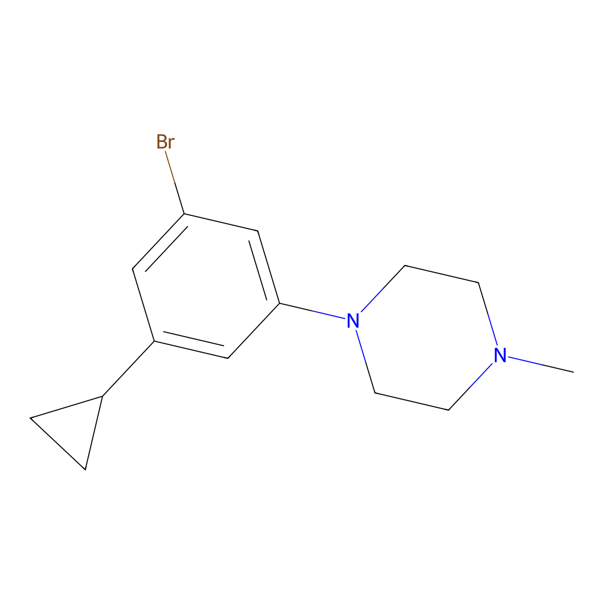 1-(3-Bromo-5-cyclopropylphenyl)-4-methylpiperazine molecular structure, CAS 2222934-63-4