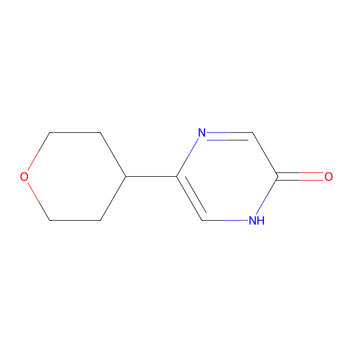 5-(tetrahydro-2H-pyran-4-yl)pyrazin-2-ol molecular structure, CAS 2222934-67-8