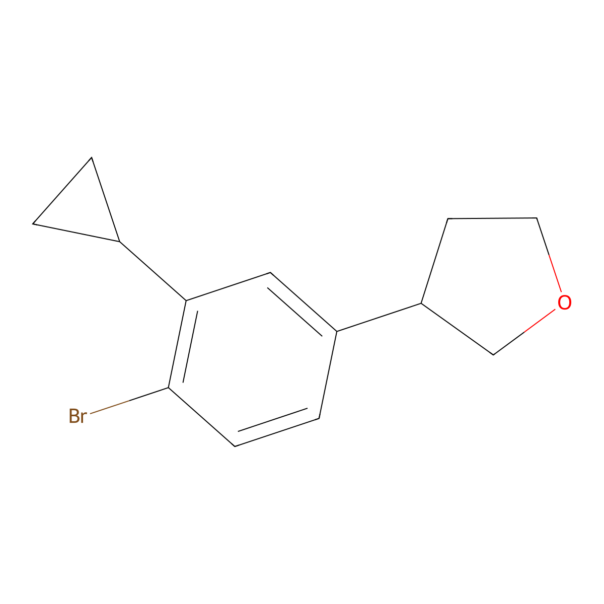 3-(4-Bromo-3-cyclopropylphenyl)tetrahydrofuran molecular structure, CAS 2222934-72-5