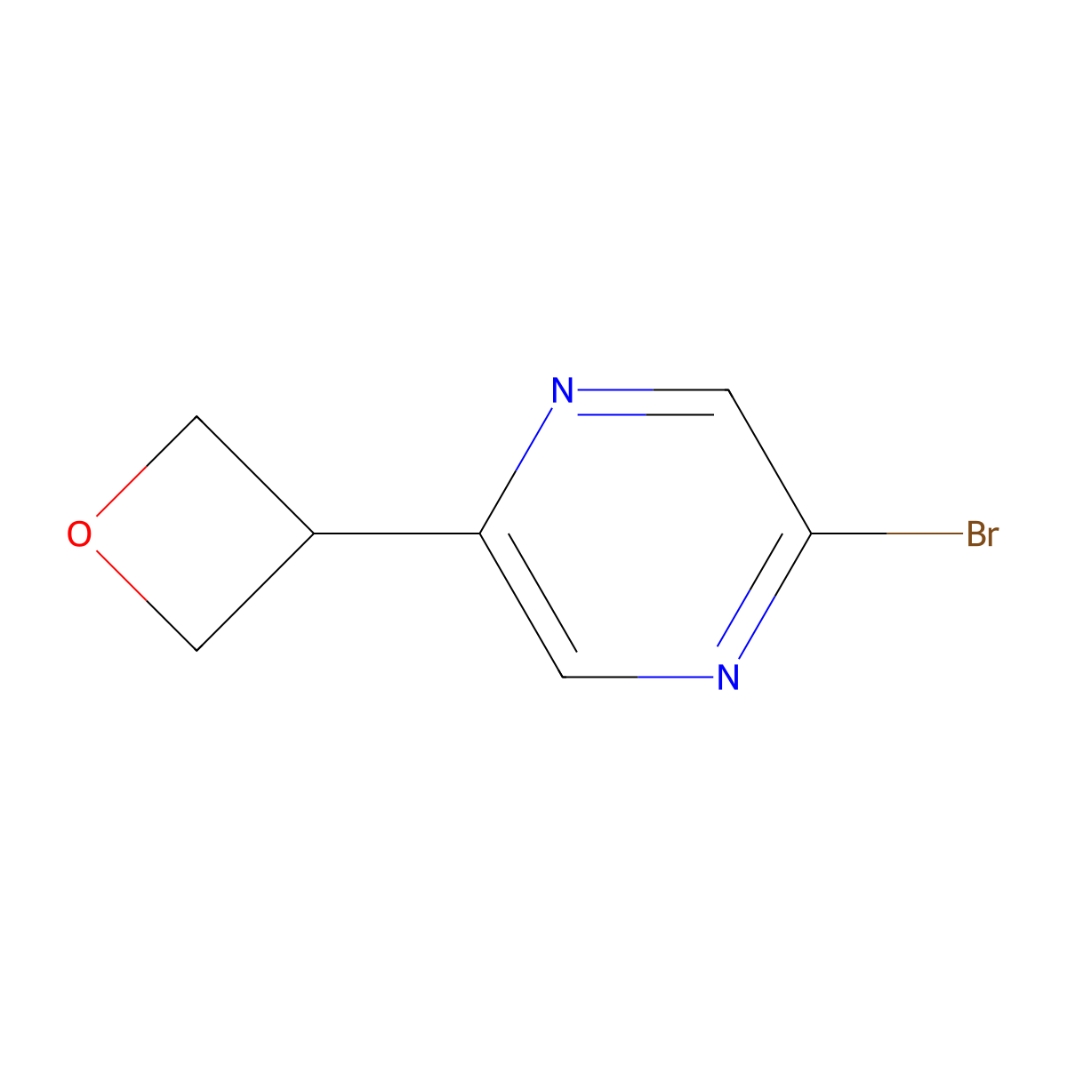 2-Bromo-5-(oxetan-3-yl)pyrazine molecular structure, CAS 2222934-73-6