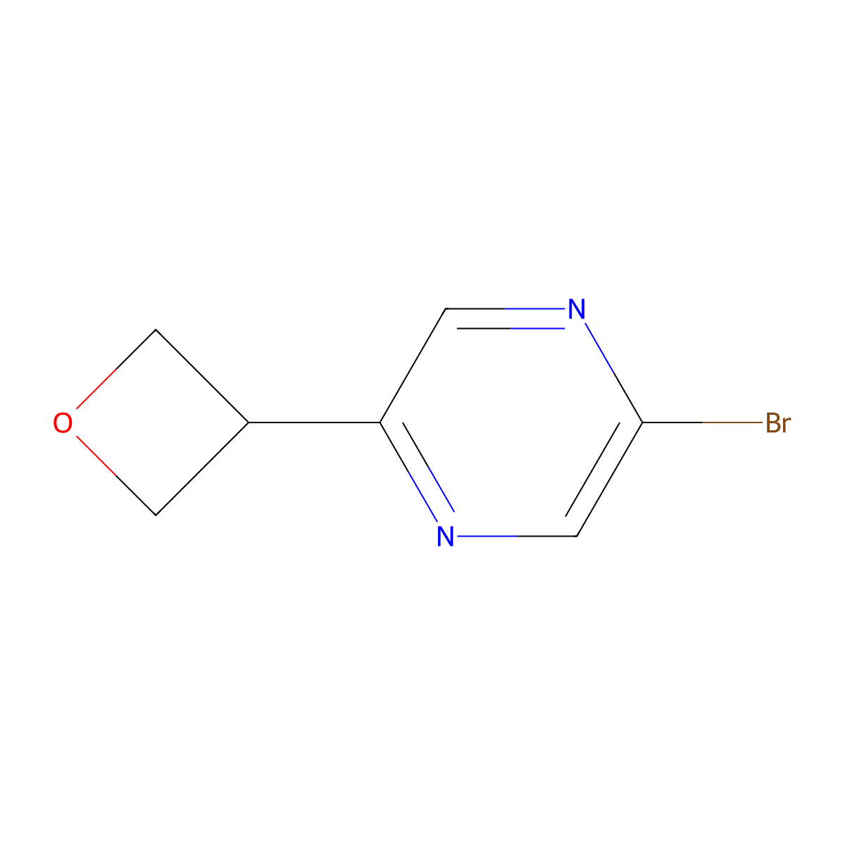2-Bromo-5-(oxetan-3-yl)pyrazine molecular structure, CAS 2222934-73-6