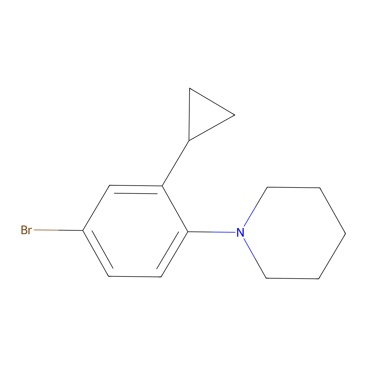 1-(4-Bromo-2-cyclopropylphenyl)piperidine molecular structure, CAS 2222934-74-7