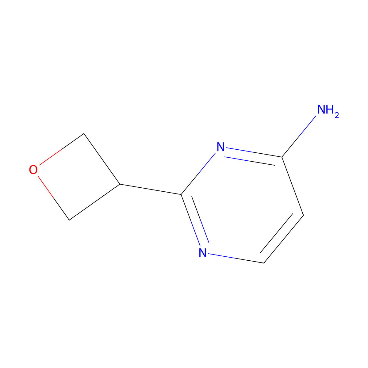 2-(Oxetan-3-yl)pyrimidin-4-amine molecular structure, CAS 2222934-76-9