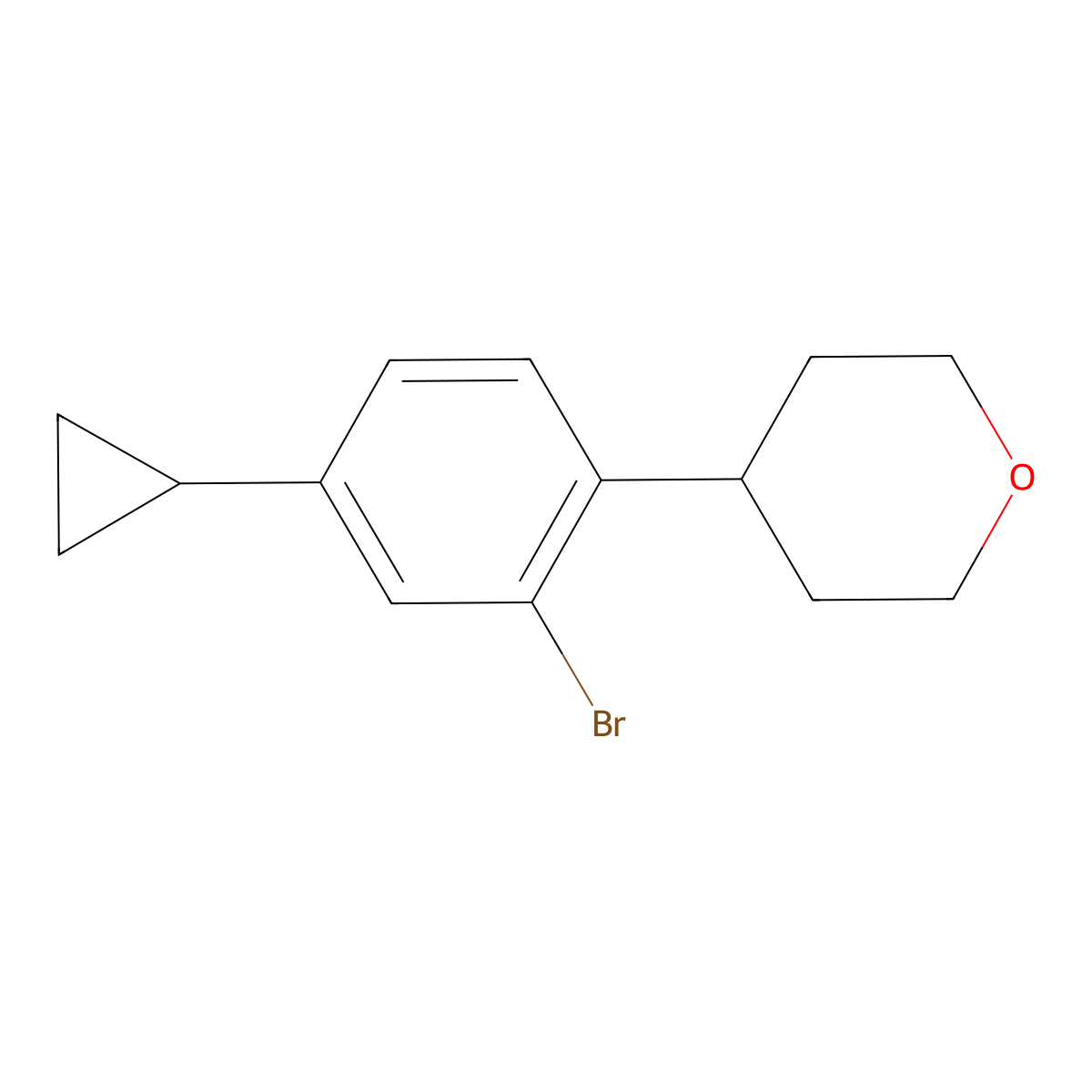 4-(2-Bromo-4-cyclopropylphenyl)tetrahydro-2h-pyran molecular structure, CAS 2222934-77-0
