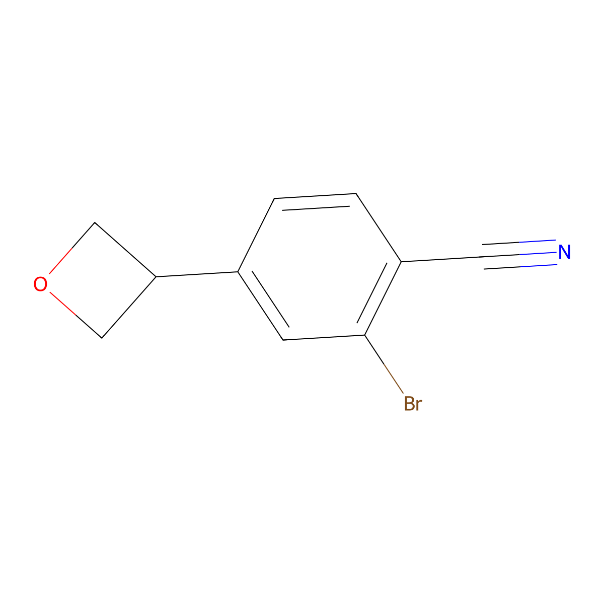 2-Bromo-4-(oxetan-3-yl)benzonitrile molecular structure, CAS 2222934-79-2