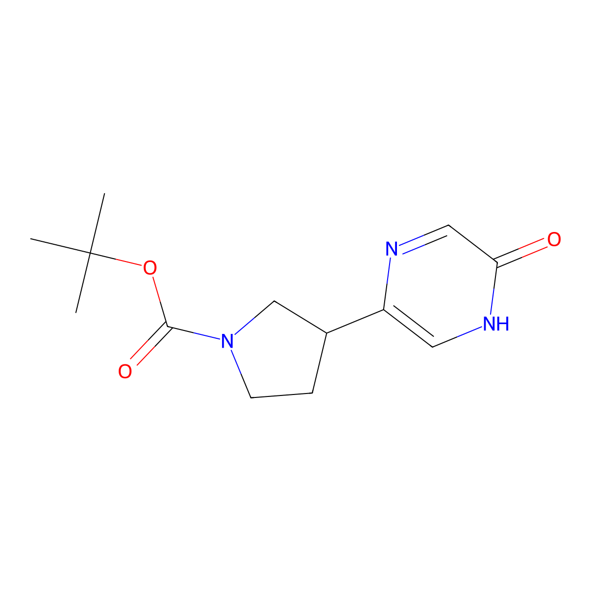 Tert-butyl 3-(5-hydroxypyrazin-2-yl)pyrrolidine-1-carboxylate molecular structure, CAS 2222934-84-9