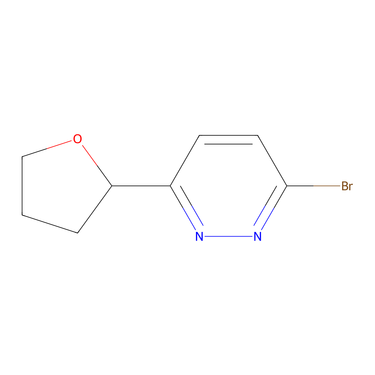 3-Bromo-6-(tetrahydrofuran-2-yl)pyridazine molecular structure, CAS 2222934-87-2