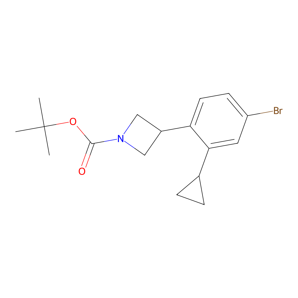 Tert-butyl 3-(4-bromo-2-cyclopropylphenyl)azetidine-1-carboxylate molecular structure, CAS 2222934-89-4