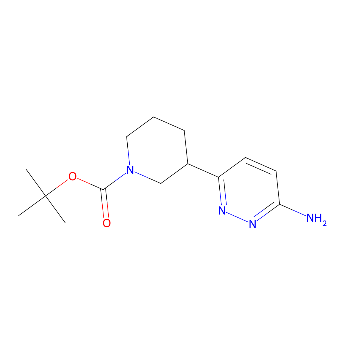 Tert-butyl 3-(6-aminopyridazin-3-yl)piperidine-1-carboxylate molecular structure, CAS 2222934-91-8