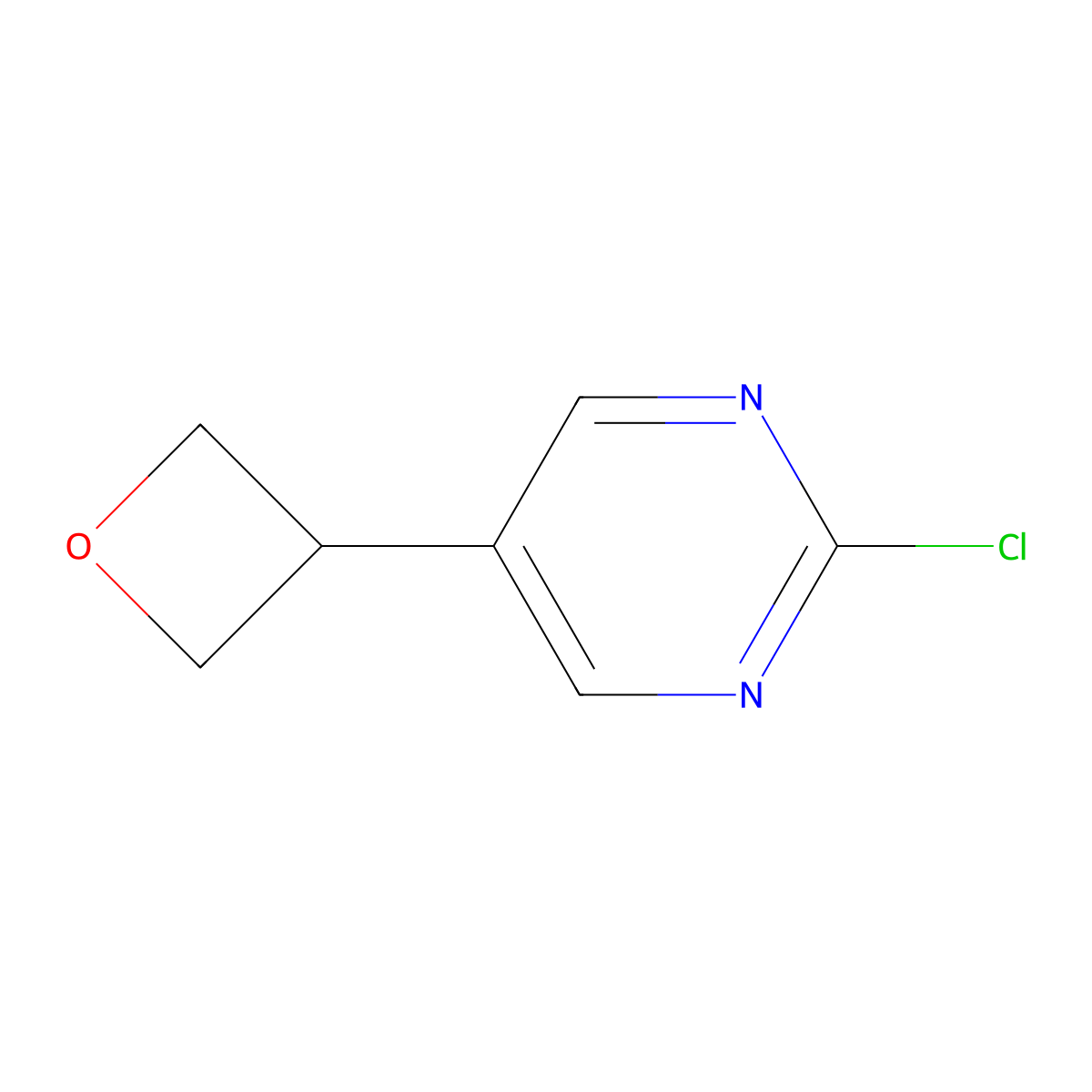 2-Chloro-5-(oxetan-3-yl)pyrimidine molecular structure, CAS 2222934-98-5