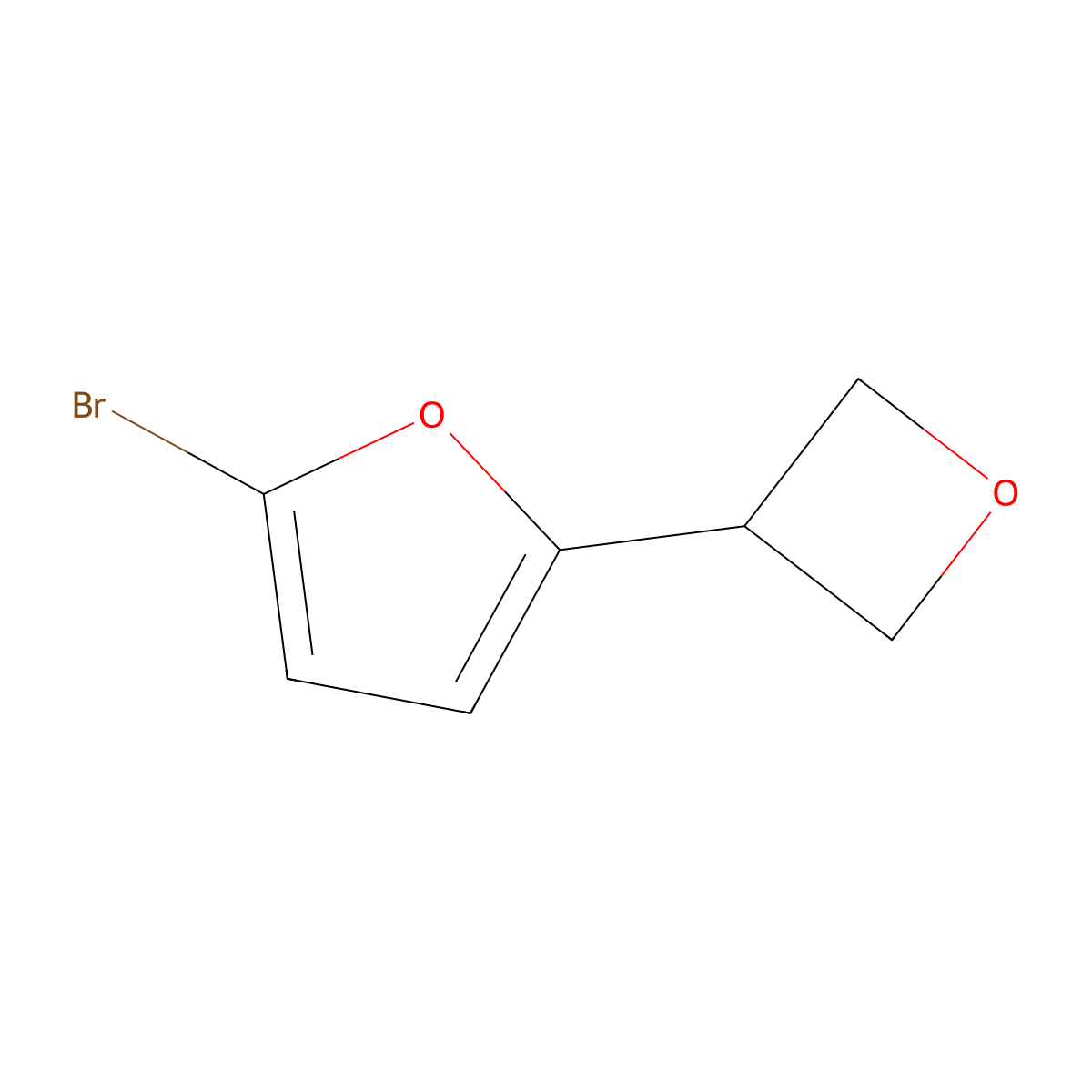 2-Bromo-5-(oxetan-3-yl)furan molecular structure, CAS 2222935-01-3