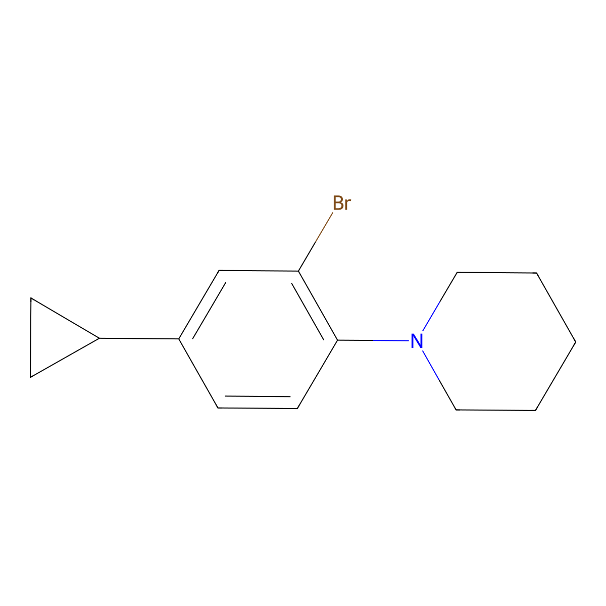 1-(2-Bromo-4-cyclopropylphenyl)piperidine molecular structure, CAS 2222935-02-4