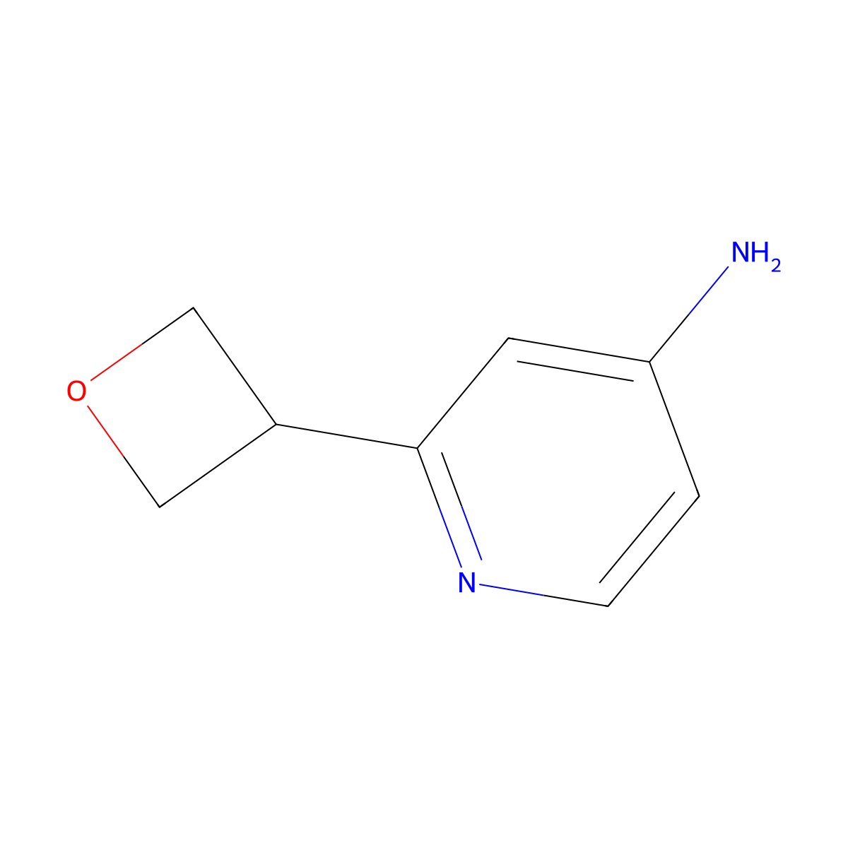 2-(Oxetan-3-yl)pyridin-4-amine molecular structure, CAS 2222935-05-7