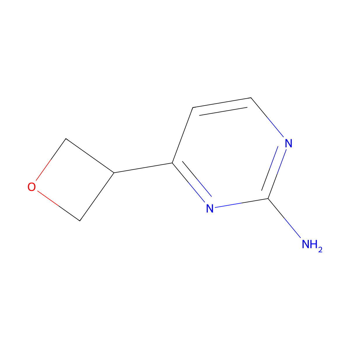4-(Oxetan-3-yl)pyrimidin-2-amine molecular structure, CAS 2222935-07-9