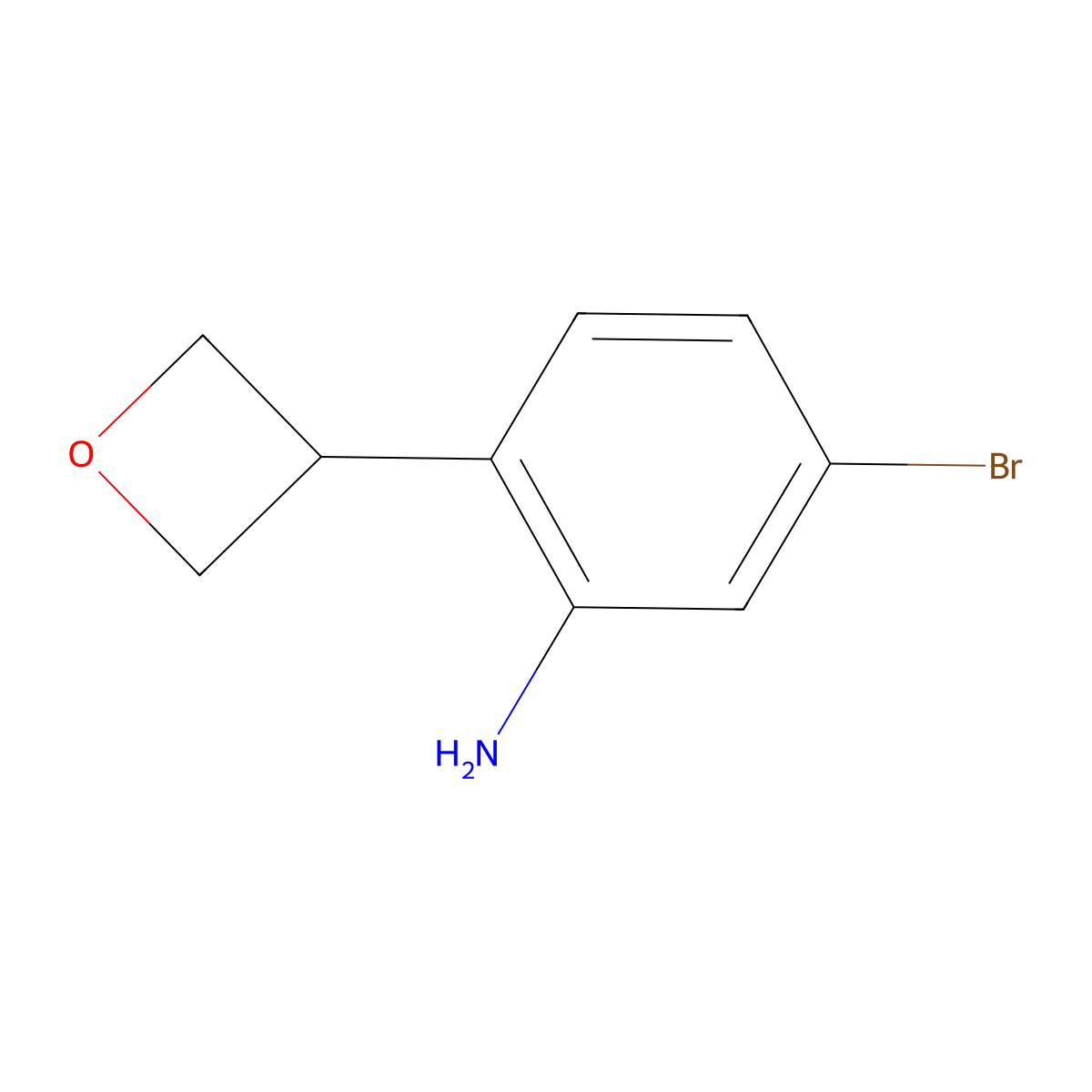 5-Bromo-2-(oxetan-3-yl)aniline molecular structure, CAS 2222935-08-0
