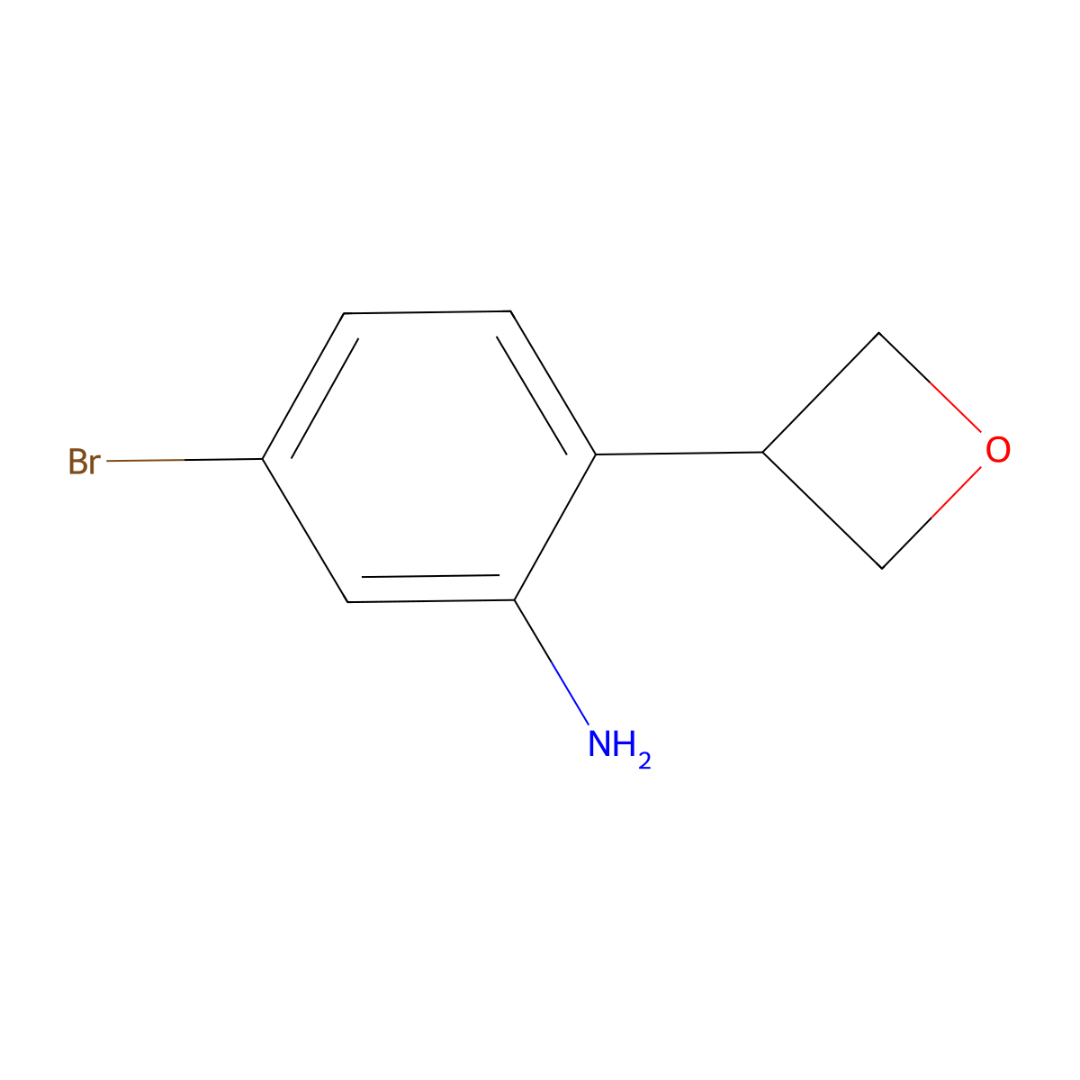 5-Bromo-2-(oxetan-3-yl)aniline molecular structure, CAS 2222935-08-0