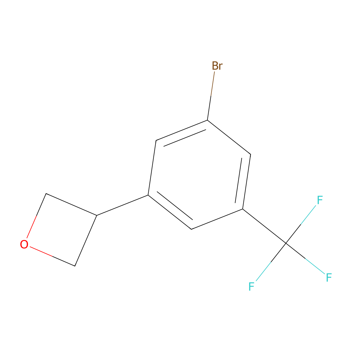 3-(3-Bromo-5-(trifluoromethyl)phenyl)oxetane molecular structure, CAS 2222935-10-4
