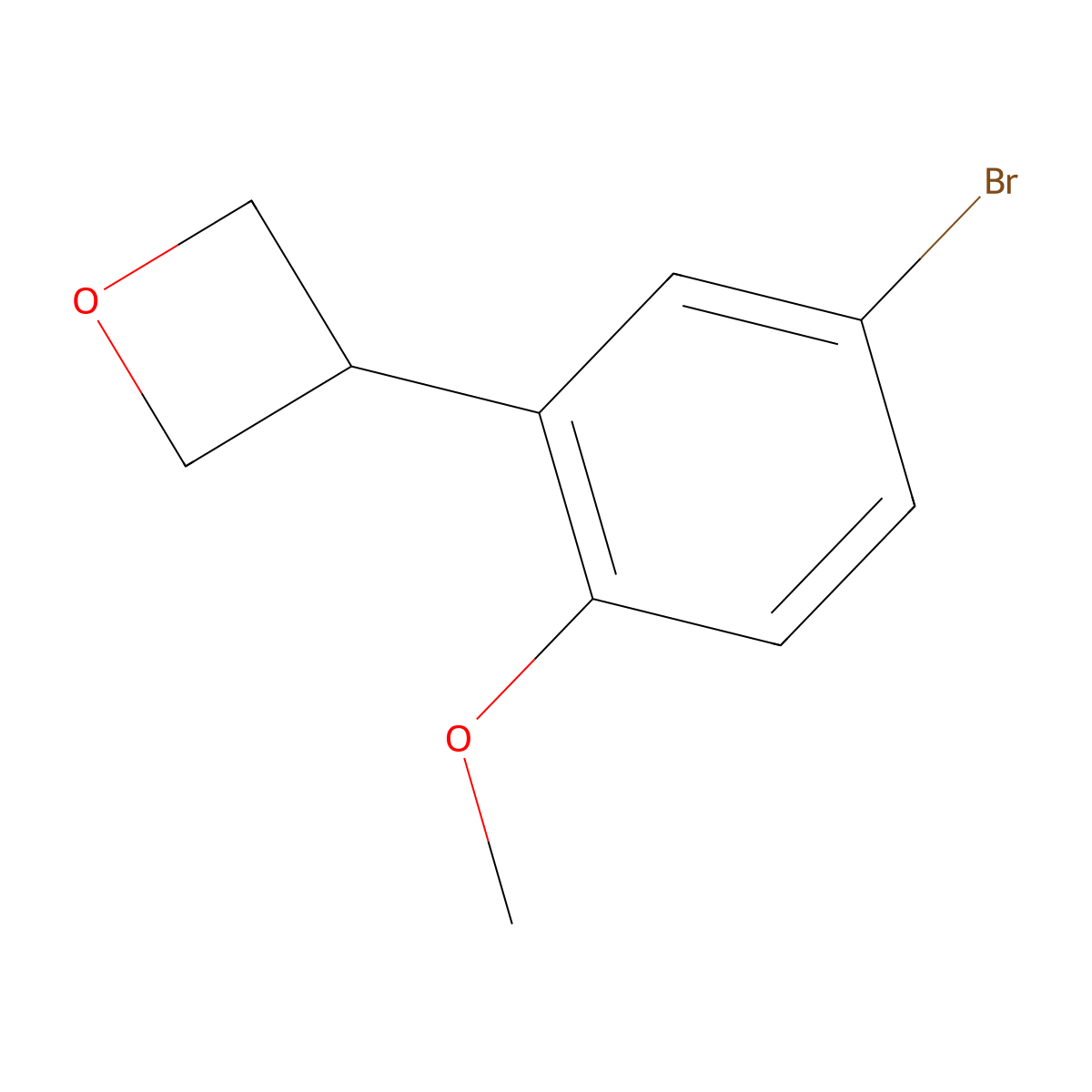 3-(5-Bromo-2-methoxyphenyl)oxetane molecular structure, CAS 2222935-11-5