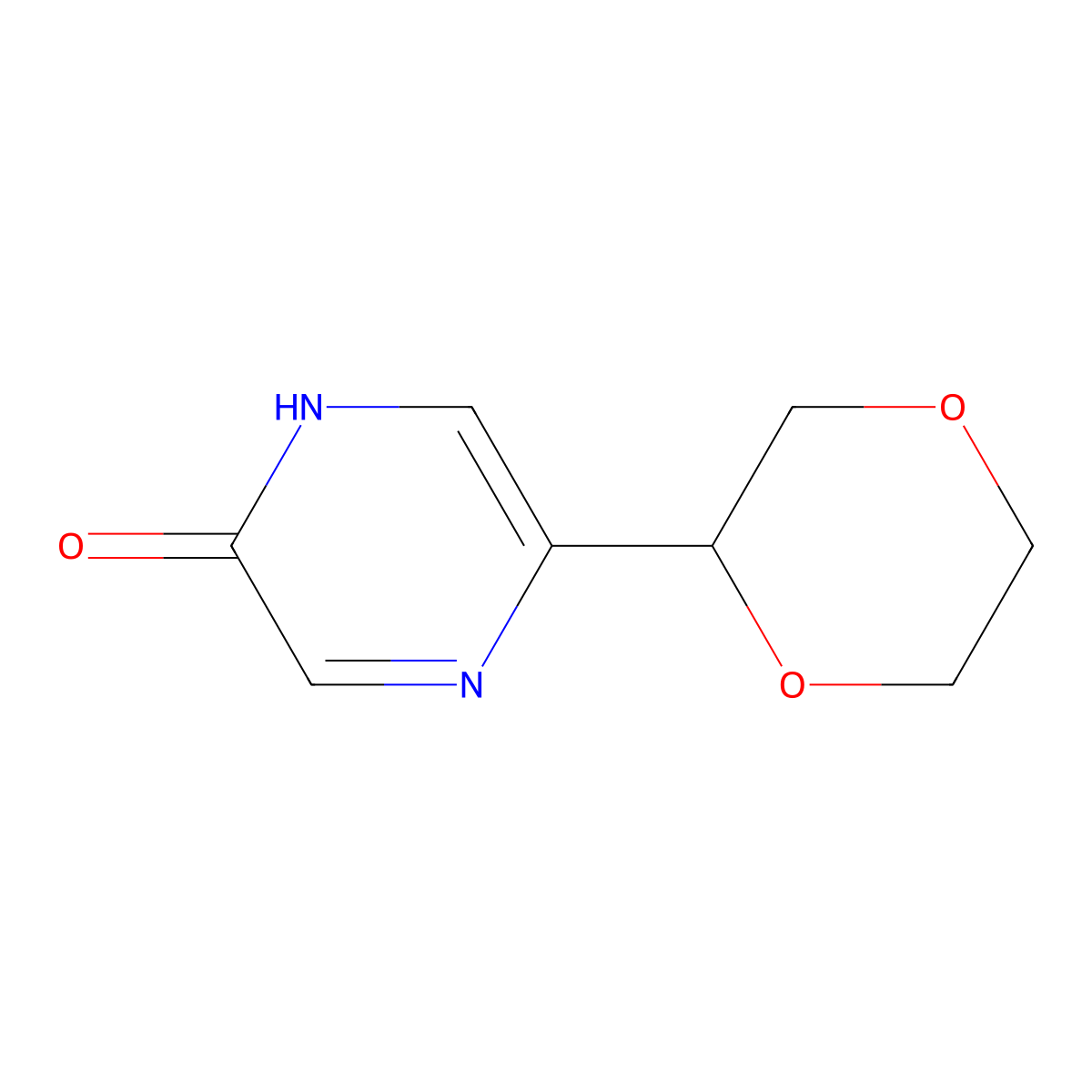 5-(1,4-Dioxan-2-yl)pyrazin-2-ol molecular structure, CAS 2222935-12-6