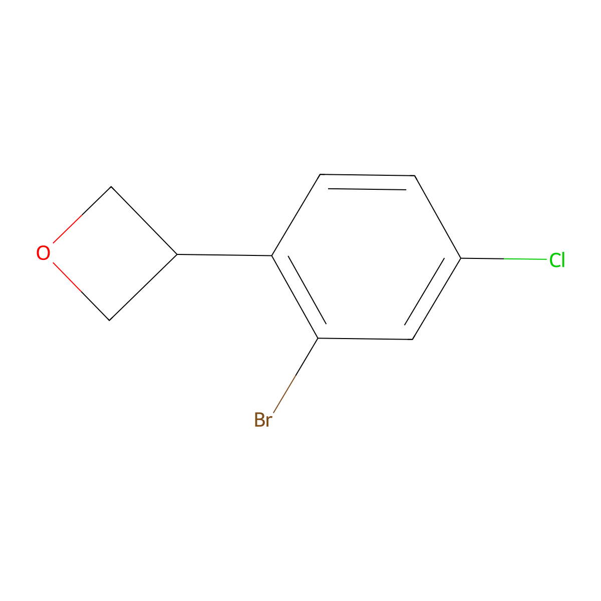 3-(2-Bromo-4-chlorophenyl)oxetane molecular structure, CAS 2222935-15-9