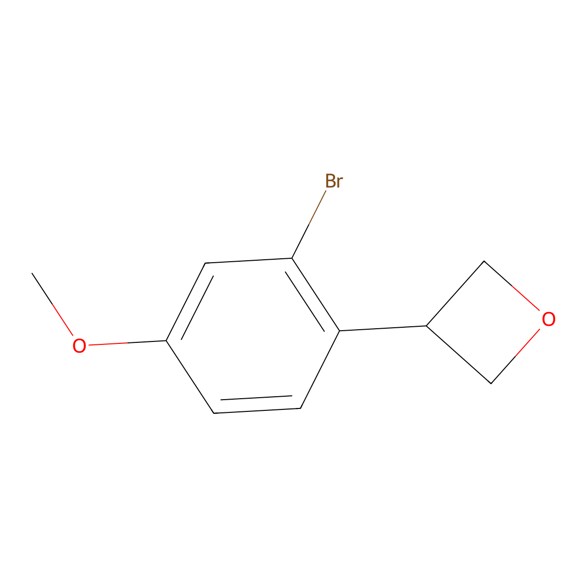3-(2-Bromo-4-methoxyphenyl)oxetane molecular structure, CAS 2222935-18-2