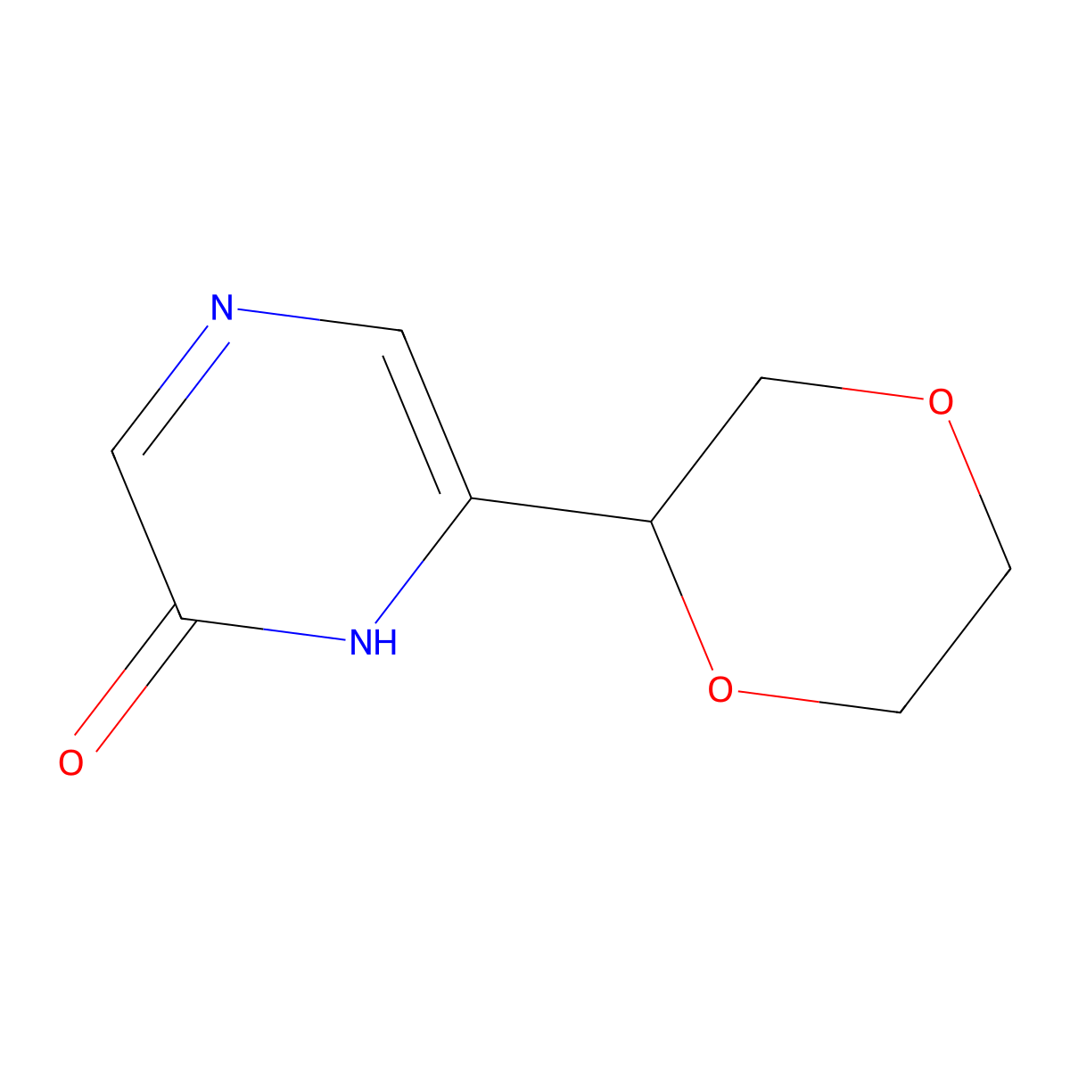 6-(1,4-Dioxan-2-yl)pyrazin-2-ol molecular structure, CAS 2222935-20-6