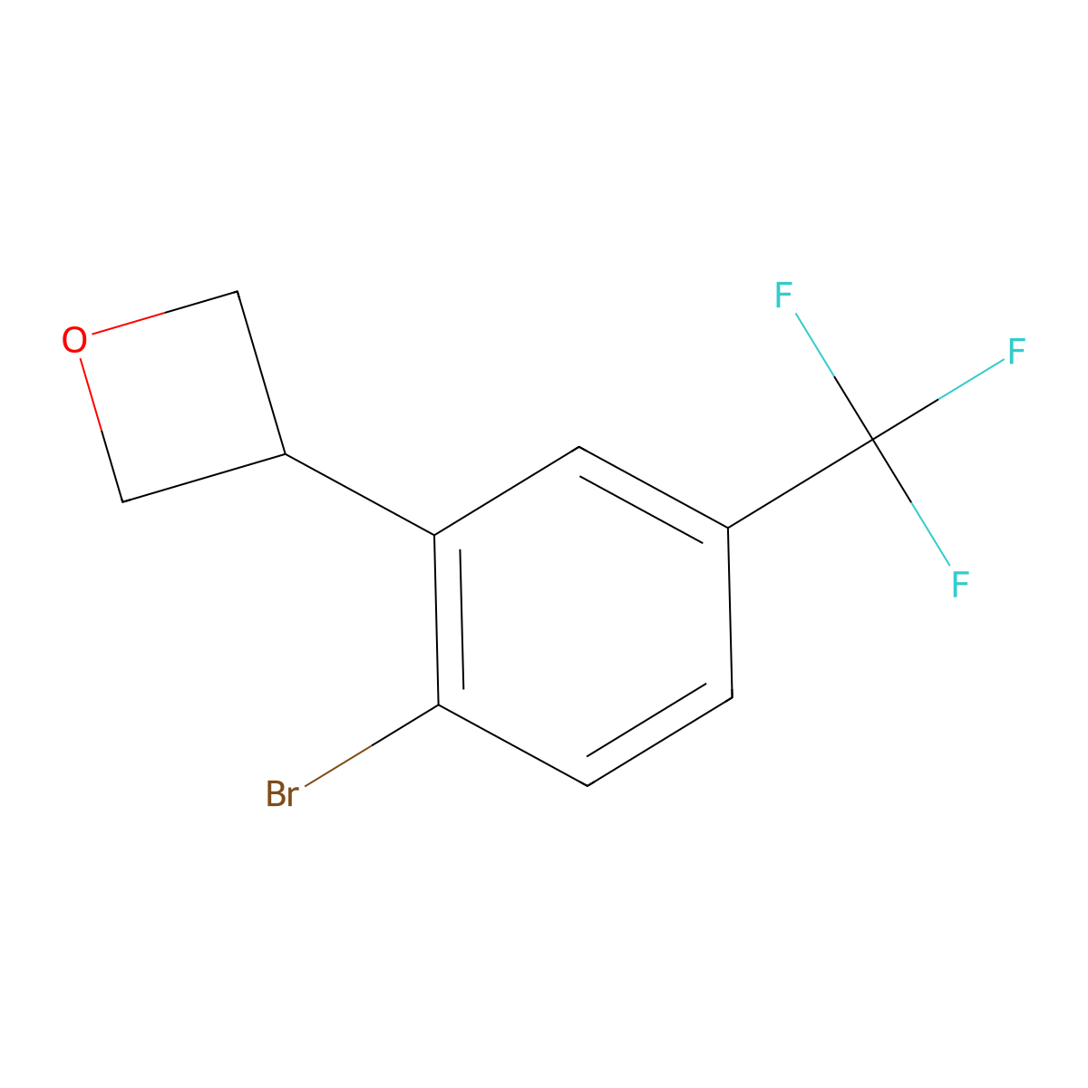 3-(2-Bromo-5-(trifluoromethyl)phenyl)oxetane molecular structure, CAS 2222935-21-7