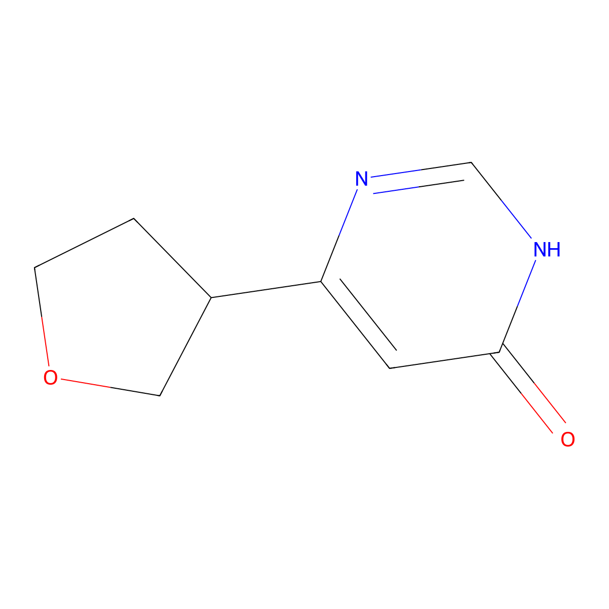 6-(Tetrahydrofuran-3-yl)pyrimidin-4-ol molecular structure, CAS 2222935-32-0