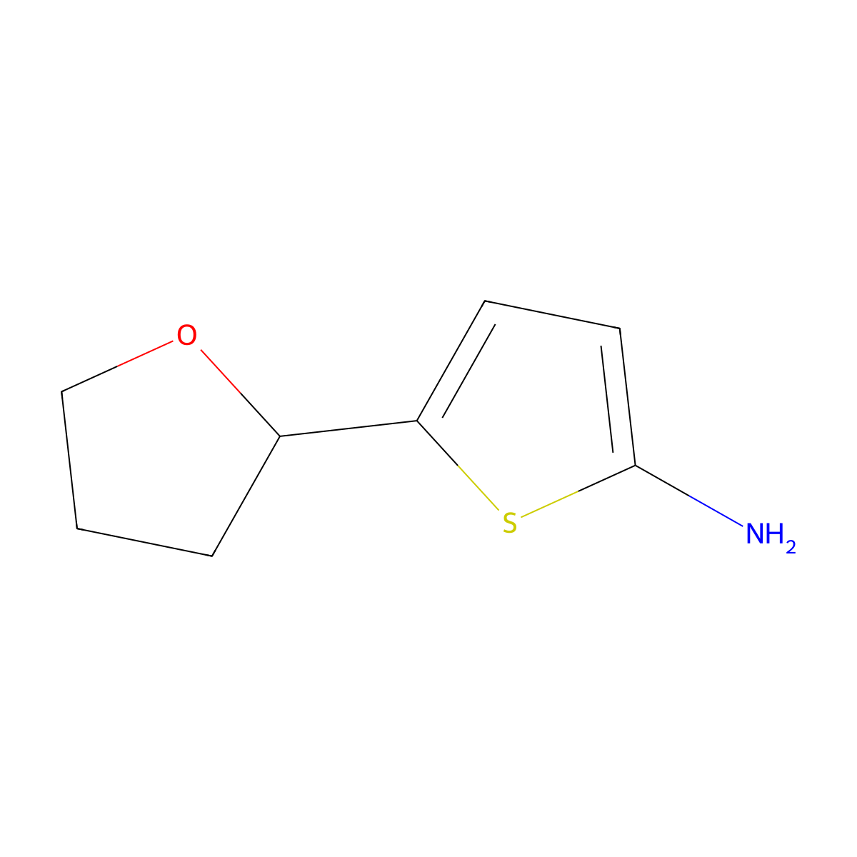 5-(Tetrahydrofuran-2-yl)thiophen-2-amine molecular structure, CAS 2222935-43-3