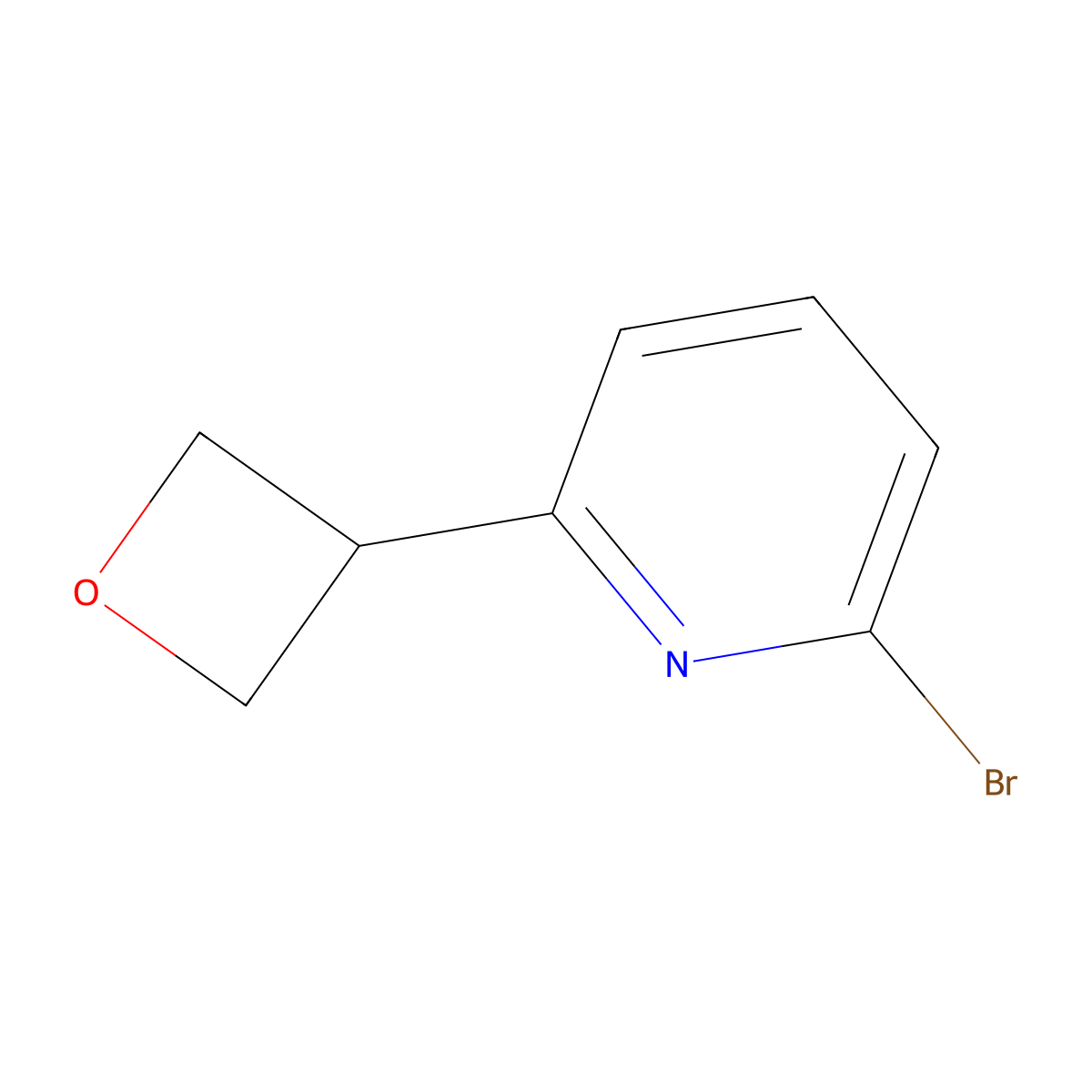 2-Bromo-6-(oxetan-3-yl)pyridine molecular structure, CAS 2222935-51-3
