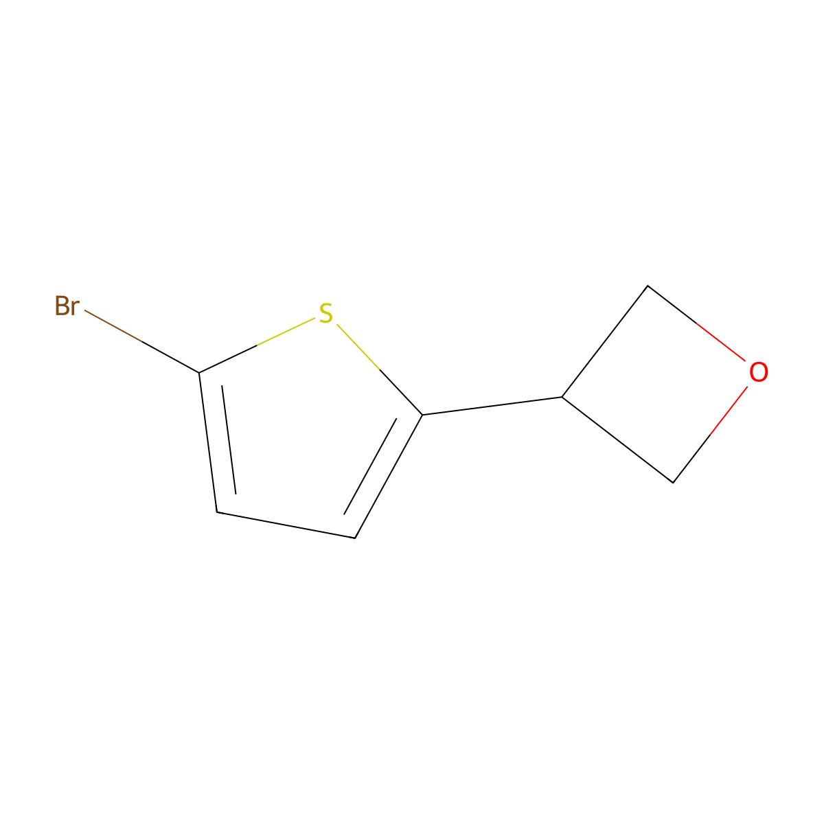 3-(5-Bromothiophen-2-yl)oxetane molecular structure, CAS 2222935-54-6