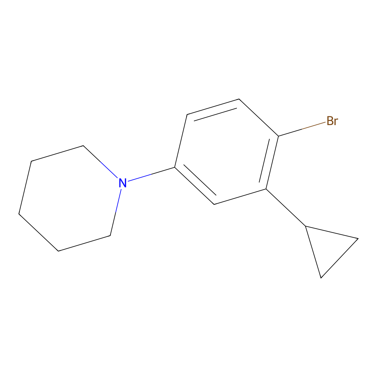 1-(4-Bromo-3-cyclopropylphenyl)piperidine molecular structure, CAS 2222935-55-7