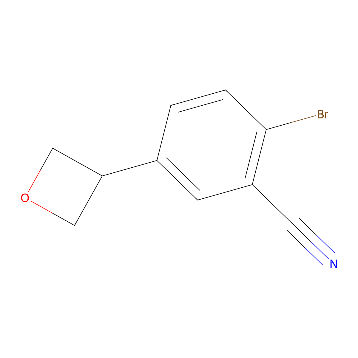2-Bromo-5-(oxetan-3-yl)benzonitrile molecular structure, CAS 2222935-56-8