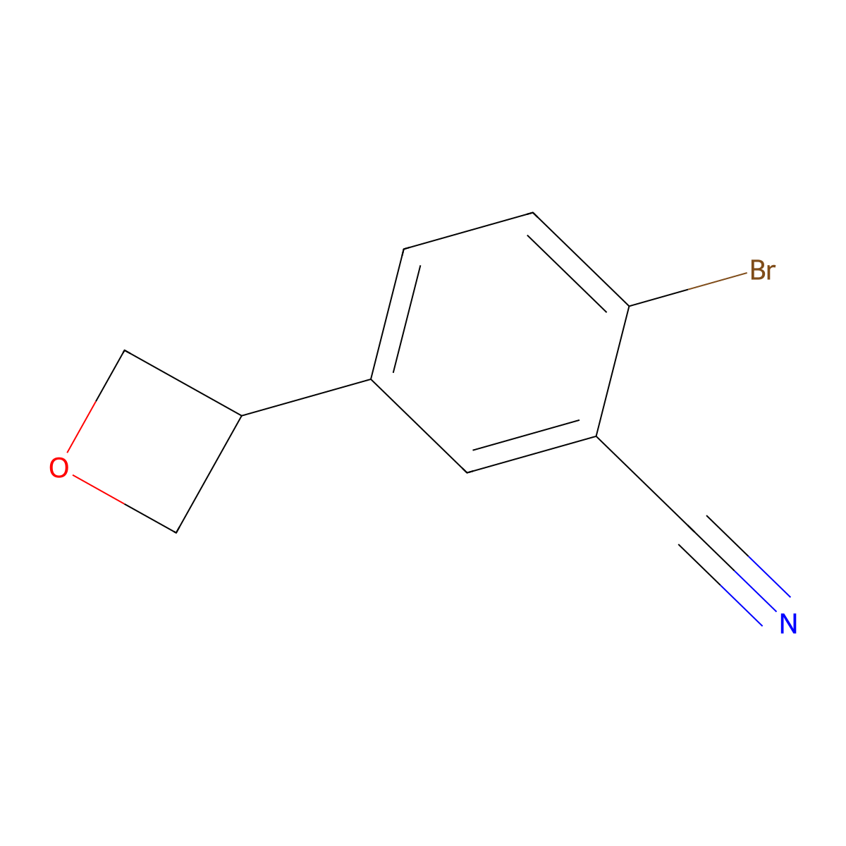 2-Bromo-5-(oxetan-3-yl)benzonitrile molecular structure, CAS 2222935-56-8