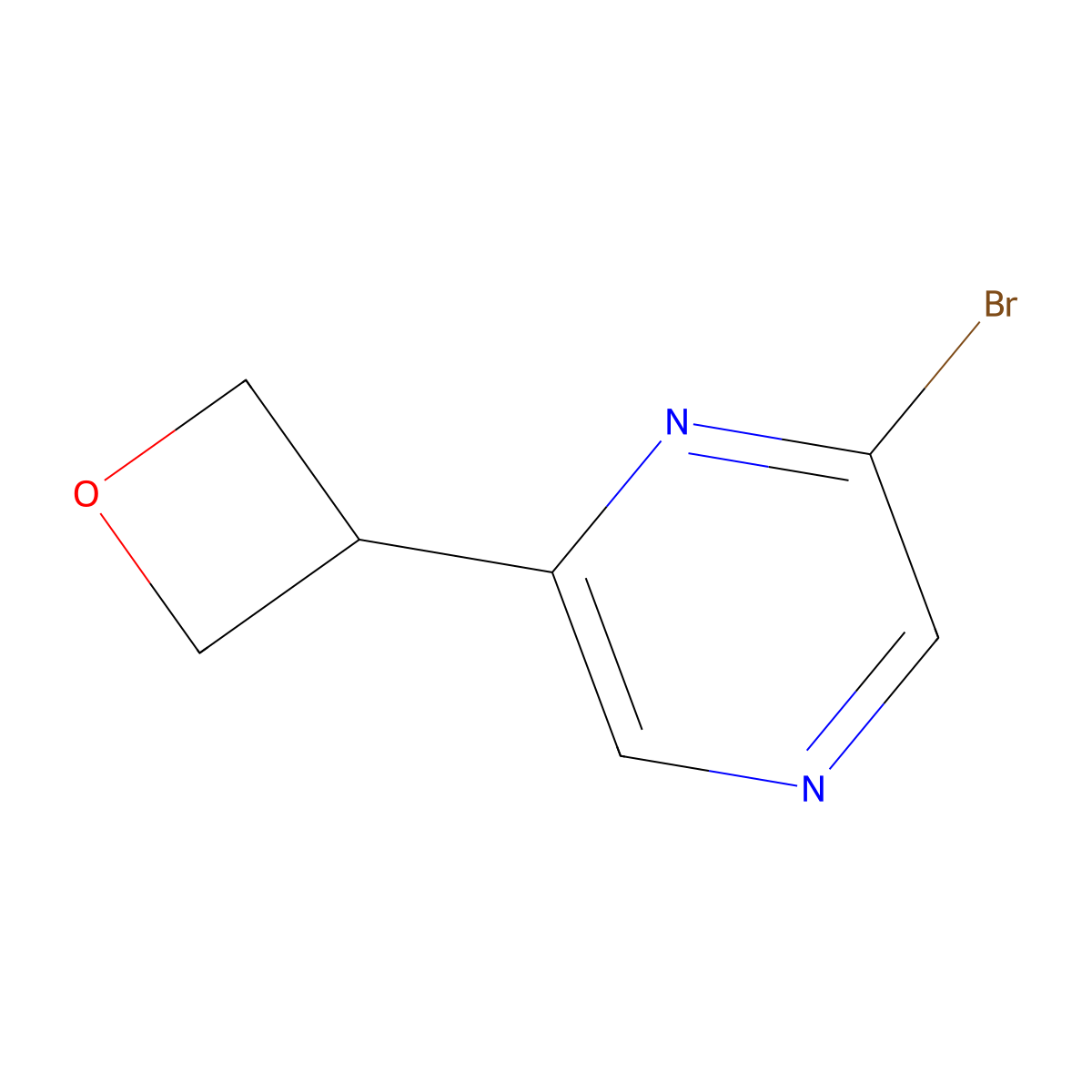 2-Bromo-6-(oxetan-3-yl)pyrazine molecular structure, CAS 2222935-58-0