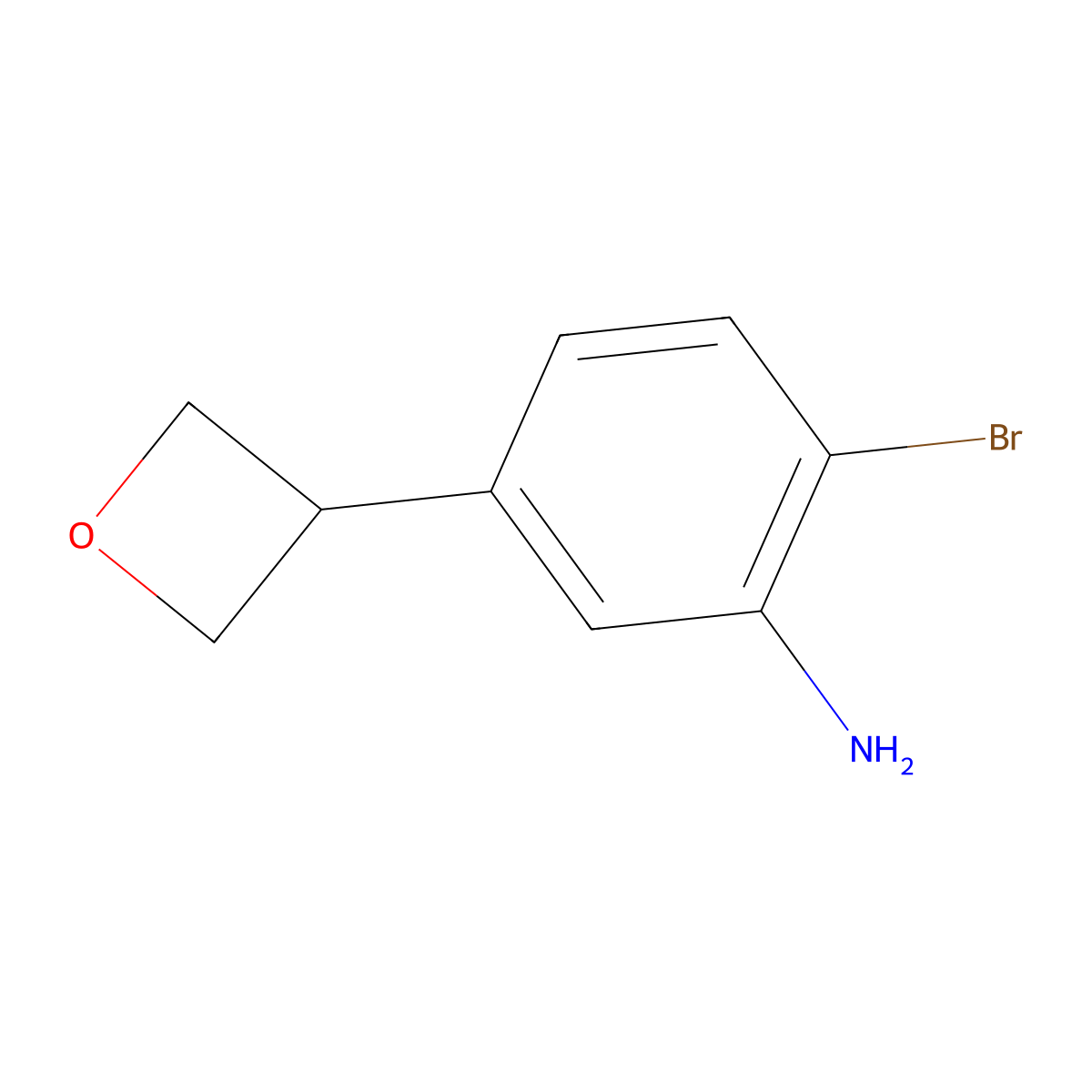 2-Bromo-5-(oxetan-3-yl)aniline molecular structure, CAS 2222935-60-4
