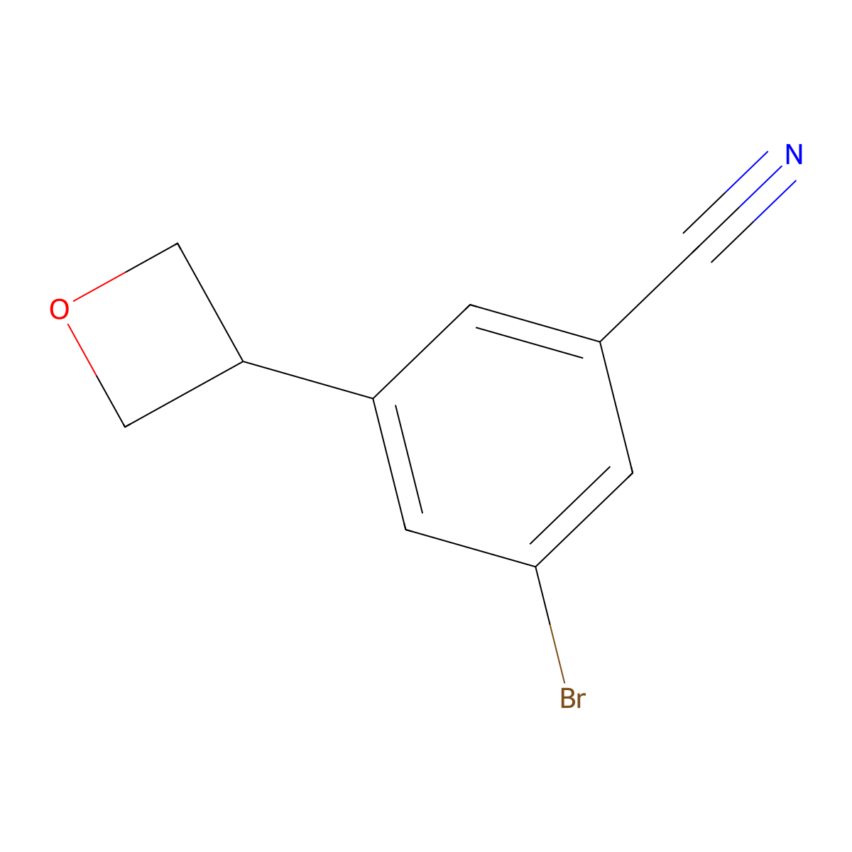 3-Bromo-5-(oxetan-3-yl)benzonitrile molecular structure, CAS 2222935-62-6