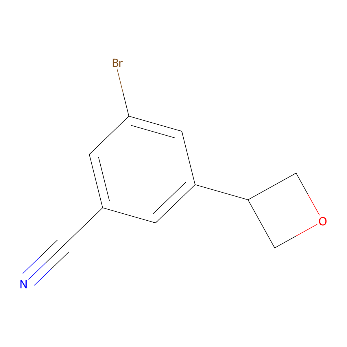 3-Bromo-5-(oxetan-3-yl)benzonitrile molecular structure, CAS 2222935-62-6