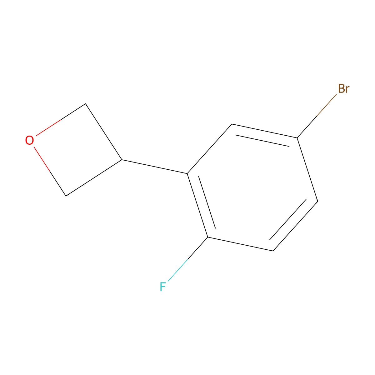 3-(5-Bromo-2-fluorophenyl)oxetane molecular structure, CAS 2222935-63-7