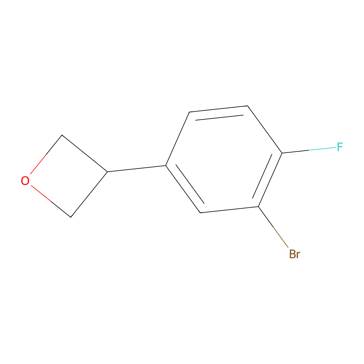 3-(3-Bromo-4-fluorophenyl)oxetane molecular structure, CAS 2222935-64-8