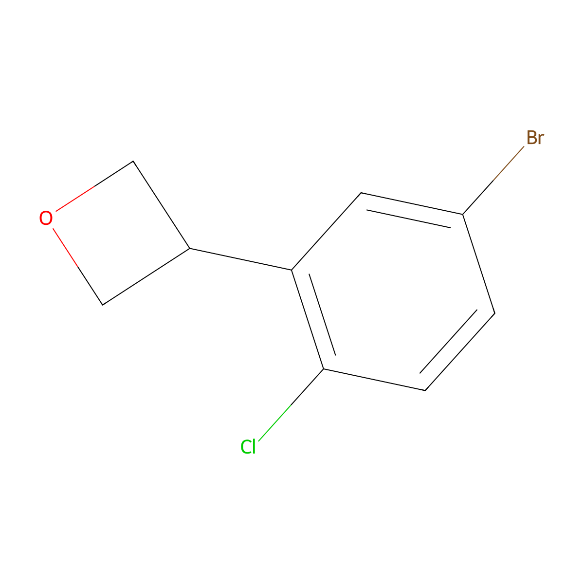 3-(5-Bromo-2-chlorophenyl)oxetane molecular structure, CAS 2222935-66-0