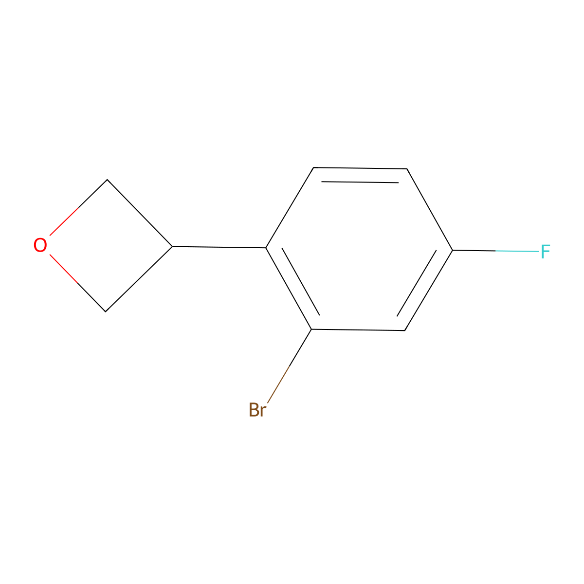 3-(2-Bromo-4-fluorophenyl)oxetane molecular structure, CAS 2222935-67-1