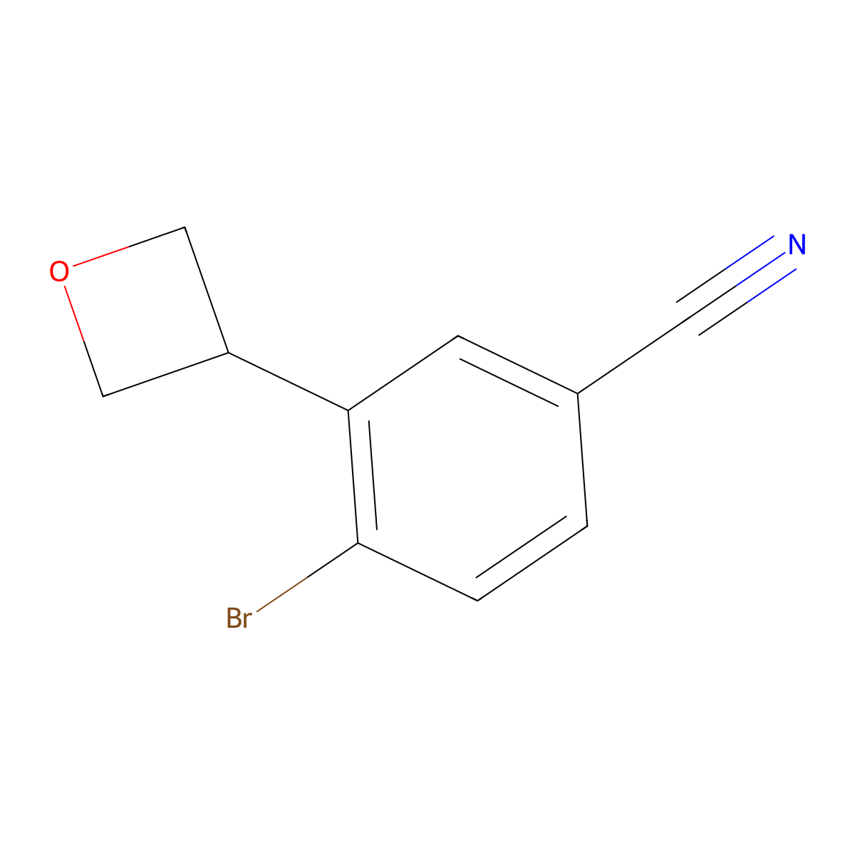4-Bromo-3-(oxetan-3-yl)benzonitrile molecular structure, CAS 2222935-68-2