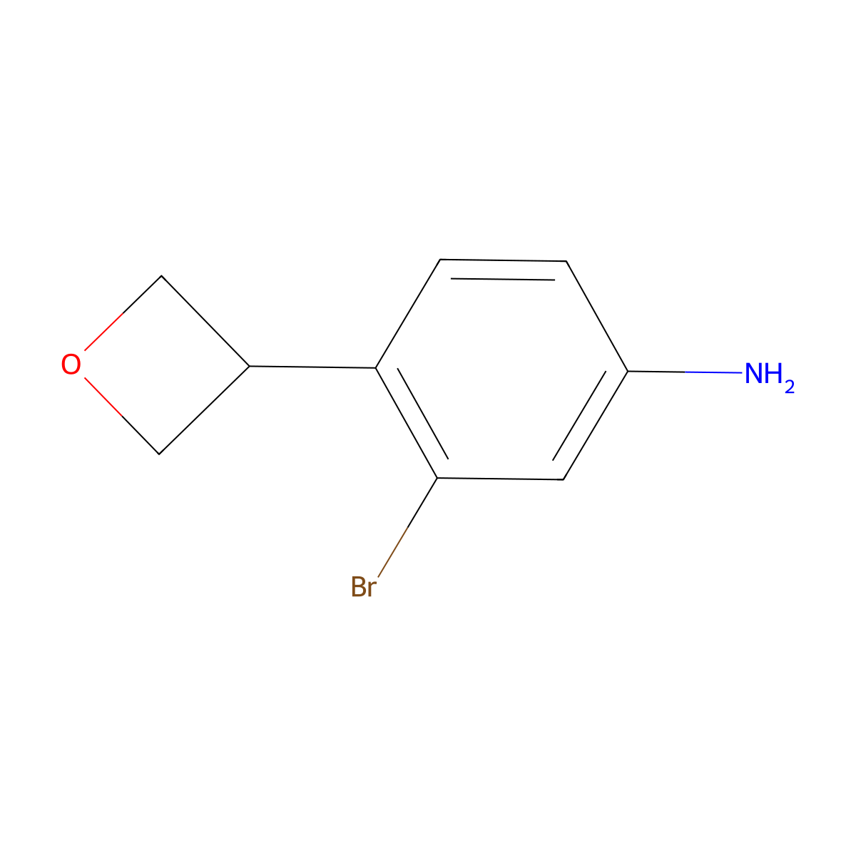 3-Bromo-4-(oxetan-3-yl)aniline molecular structure, CAS 2222935-70-6